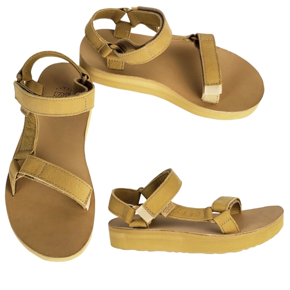 Teva midform universal leather strappy sandals desert sand - Picture 3 of 14